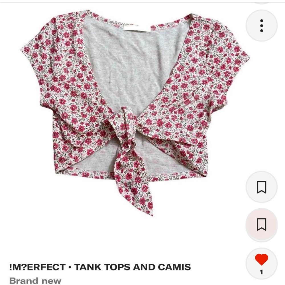 70s style floral tie top